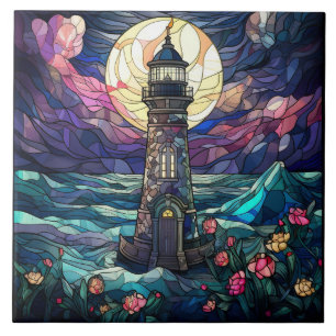 Azulejo amantes del faro de playa