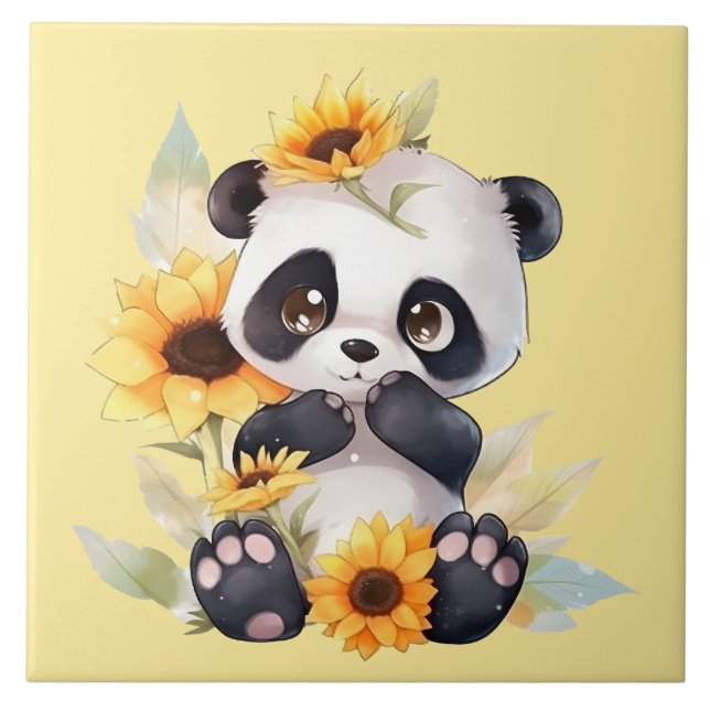 Azulejo amantes del oso lindo Panda (Frente)
