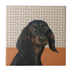 Azulejo Amantes del perro de Dachshund negro