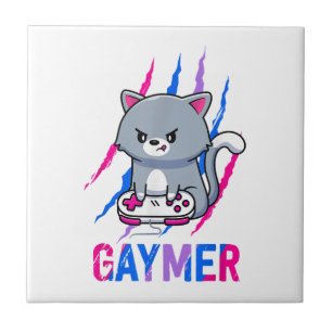 Azulejo Amantes del videojuego LGBT Bisexual Gaymer Geek P