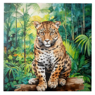 Azulejo Amantes frescos de leopardos de la jungla