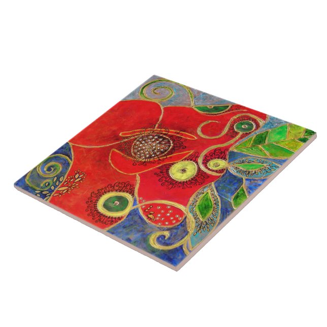 Azulejo "Amapola" (pintura) (Lado)