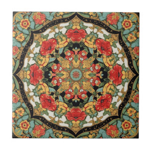 Azulejo Amapolas de William Morris Patrón Art Nouveau Flor