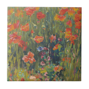 Azulejo Amapolas Rojas de Robert Vonnoh 1888 Arte Impresio