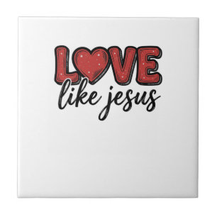 Azulejo Amar como Jesús Diseño de camiseta cristiana vinta