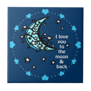 Azulejo Amar la luna azul