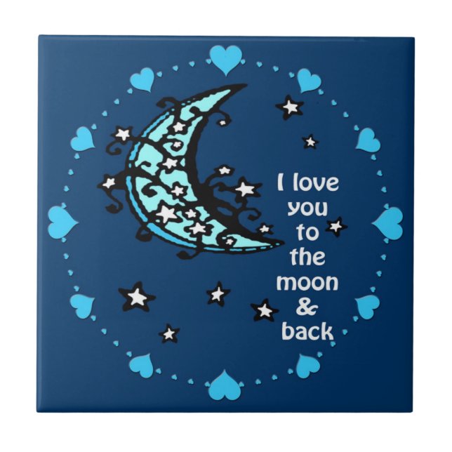 Azulejo Amar la luna azul (Frente)