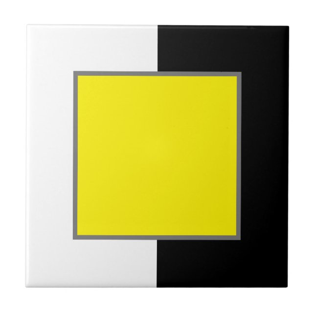 Azulejo Amarillo, Blanco Y Negro (Frente)