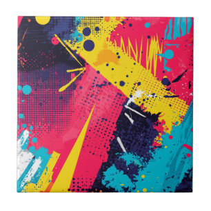 Azulejo Amarillo Eléctrico Magenta Grunge Urbano Tramatone