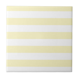 Azulejo Amarillo Mantequilla y Rayas Blancas