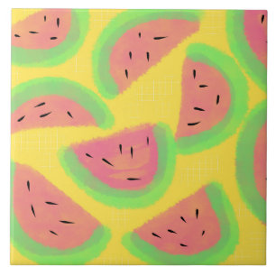 Azulejo Amarillo Rosa Sandía Brillante