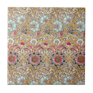 Azulejo Amarillo rosa vintage Corncockle de William Morris