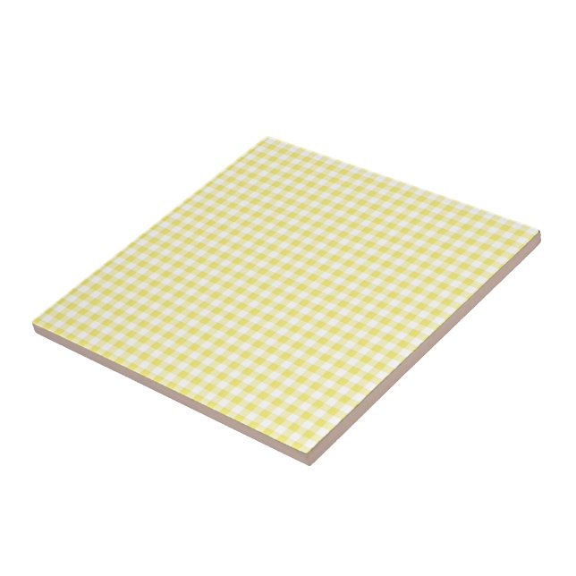 Azulejo Amarillo y blanco retratado - Personalizable (Lado)
