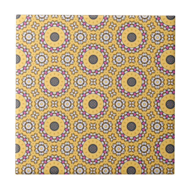 Azulejo Amarillo y rosa (Frente)