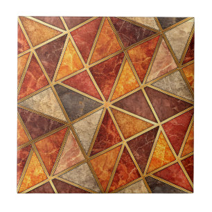 Azulejo Ámbar Fundido y Geométrico Carmesí - Mosaico de Má