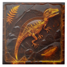Azulejo Amber Ceramic Dinosaur Fossil Tiles