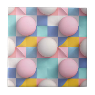 Azulejo Ámbitos 3D Pastel y Patrón Geométrico