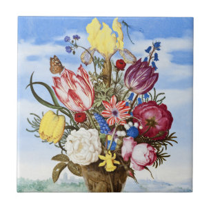 Azulejo Ambrosius Bosschaert Bouquet de flores en un borde
