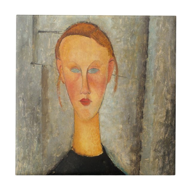 Azulejo Amedeo Modigliani - Chica Con Ojos Azules (Frente)