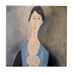 Azulejo Amedeo Modigliani - Joven mujer azul