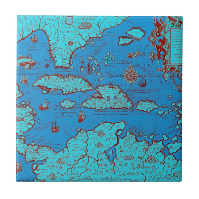 Azulejo America Central ("América Occidentalis ") (Frente)