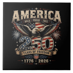 Azulejo Americano 250 Aniversario Patriótico USA 4 de Juli