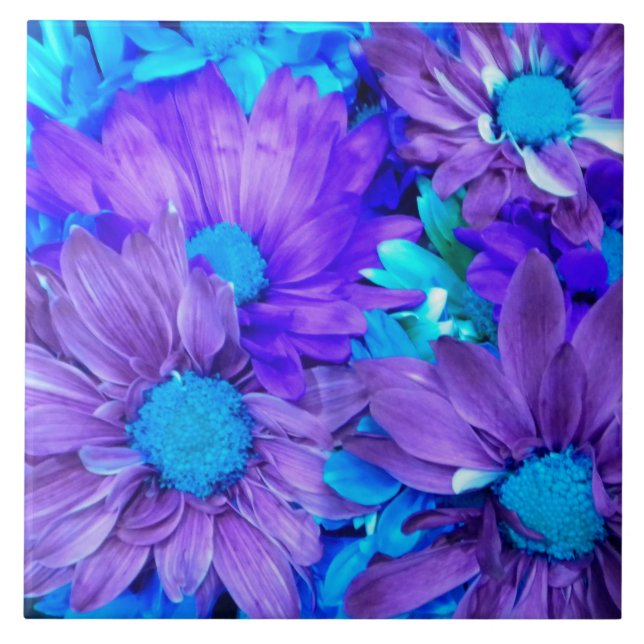 Azulejo Ametista morado y marrón azul turquesa (Frente)