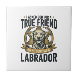 Azulejo Amigo Verdadero Labrador Diseño Vintage Amante de 