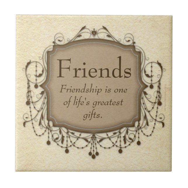 Azulejo Amigos Mensaje Sentimental Candelier Tile Plaque (Frente)