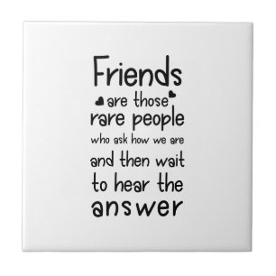 Azulejo Amigos son personas raras Frase de amistad Negro