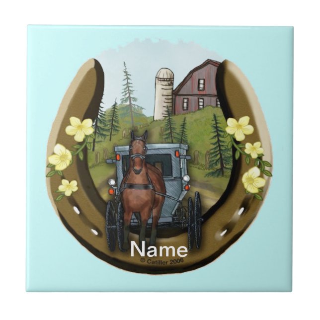 Azulejo Amish Buggy Returning tile (Frente)
