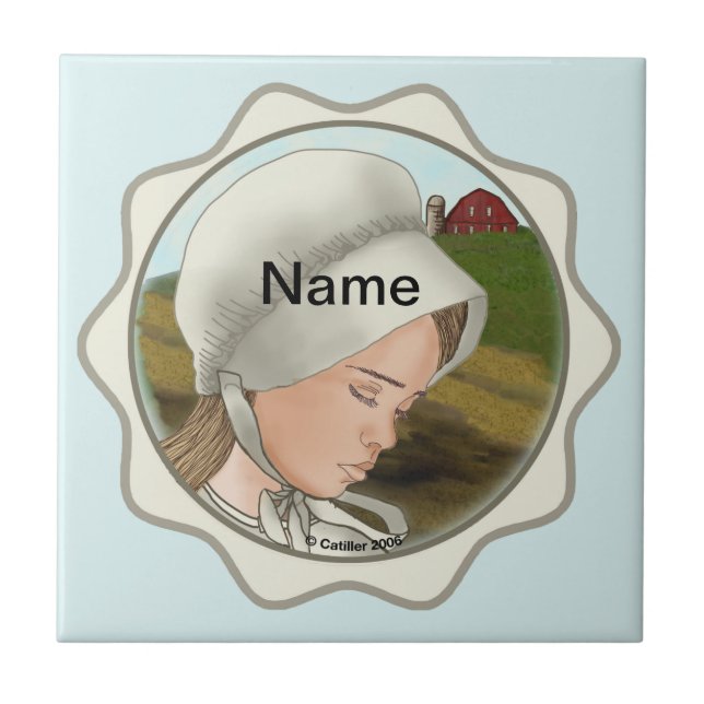 Azulejo Amish Chica Bonnet (Frente)