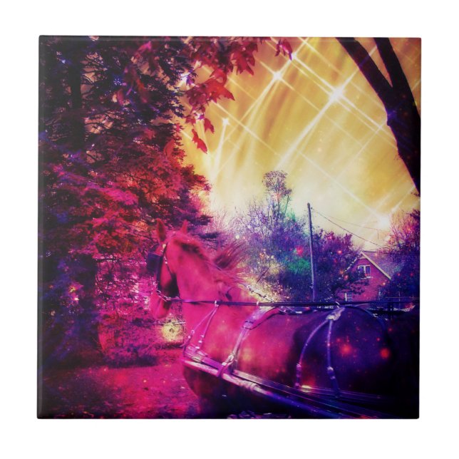 Azulejo Amish Horse and Buggy, Edición del espacio (Frente)