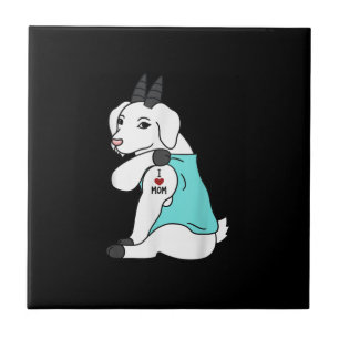 Azulejo Amo a Mamá Tattoo Goat Funny Mors Day Mascota