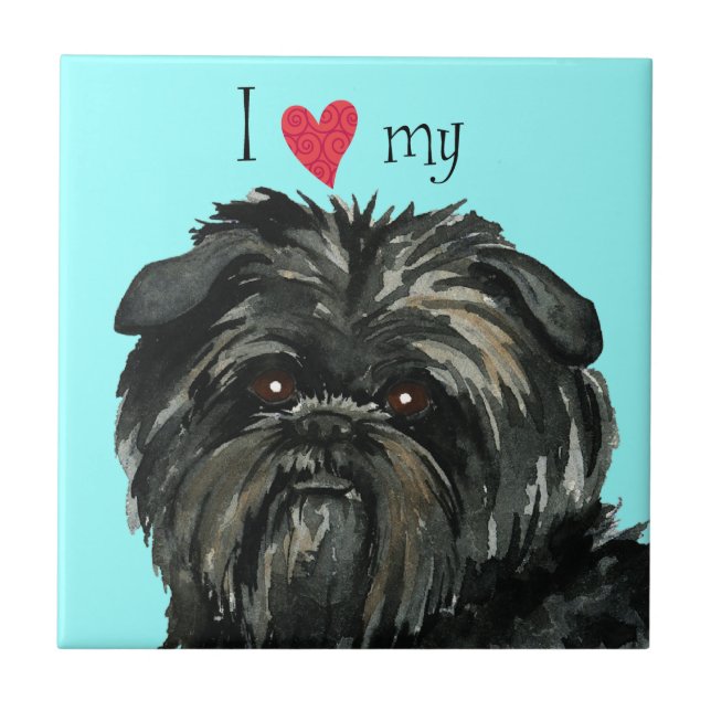 Azulejo Amo a mi Affenpinscher (Frente)