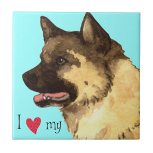 Azulejo Amo a mi Akita