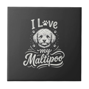 Azulejo Amo a mi amante del perro Maltipoo