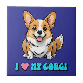 Azulejo Amo a mi Corgi