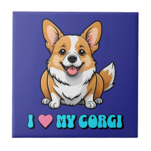 Azulejo Amo a mi Corgi