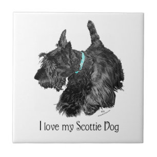 Azulejo Amo a mi perro Scottie