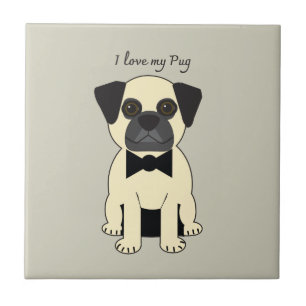 Azulejo Amo a mi Pug