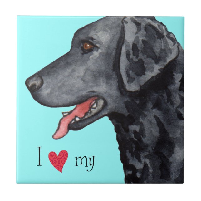 Azulejo Amo a mi recuperador de curry (Frente)