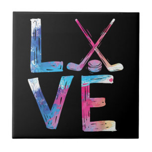 Azulejo Amo Chicas de hockey sobre hielo Regalos de hockey