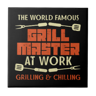 Azulejo Amo De Parrillada En El Trabajo Grilling Chilling 