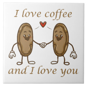 Azulejo Amo el café y te amo