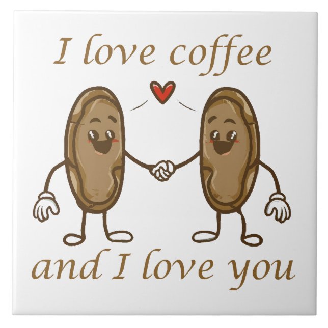 Azulejo Amo el café y te amo (Frente)