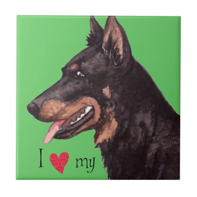 Azulejo Amo mi Beauceron (Frente)