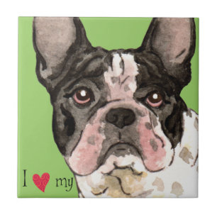 Azulejo Amo mi Bulldog francés