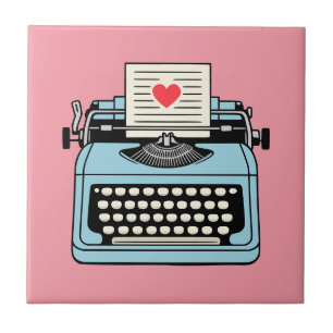 Azulejo Amo mi máquina de escribir