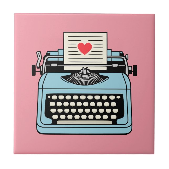 Azulejo Amo mi máquina de escribir (Frente)